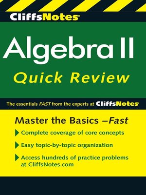 cover image of CliffsNotes Algebra II Quick Review